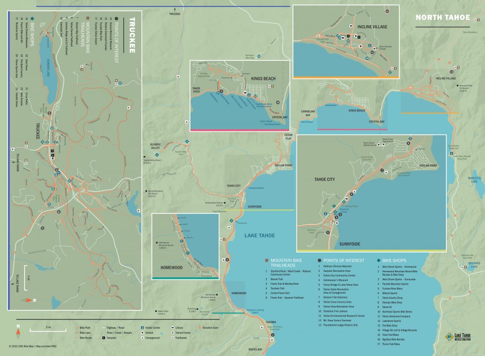 Printable Bike Map Lake Tahoe Bicycle Coalition