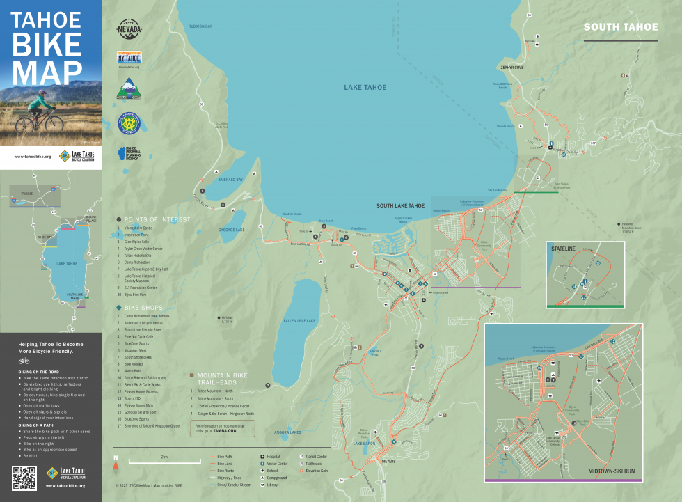 Printable Bike Map Lake Tahoe Bicycle Coalition